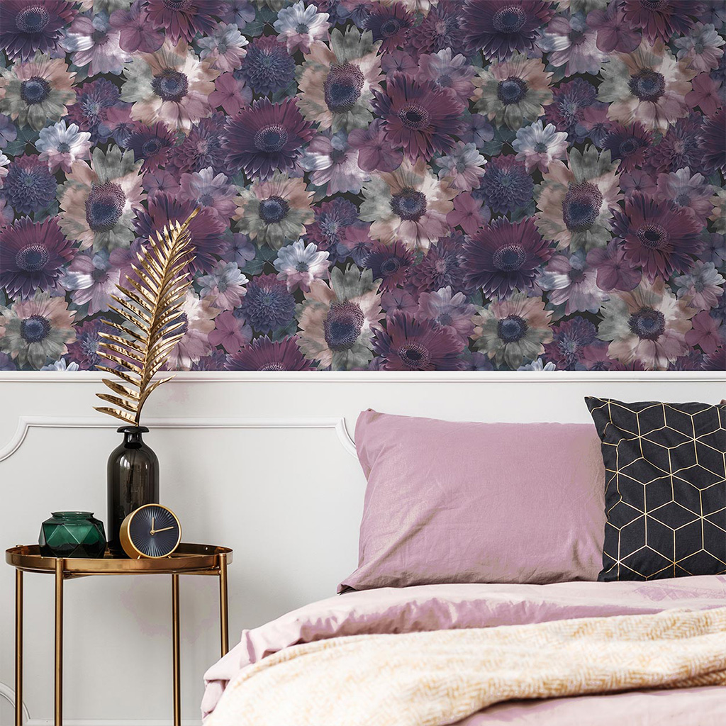 Midnight Garden Lilac Wallpaper Superfresco Easy